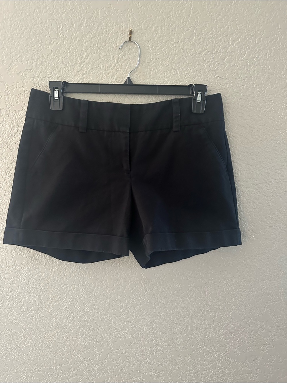 Vince Camuto Black High-Waist Cuffed Dress Shorts